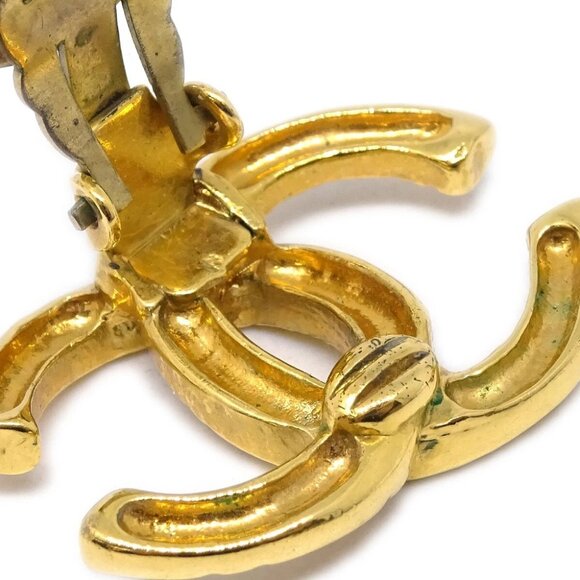 Chanel Gold CC Earrings Clip-On 93P 132750 - Picture 4 of 4